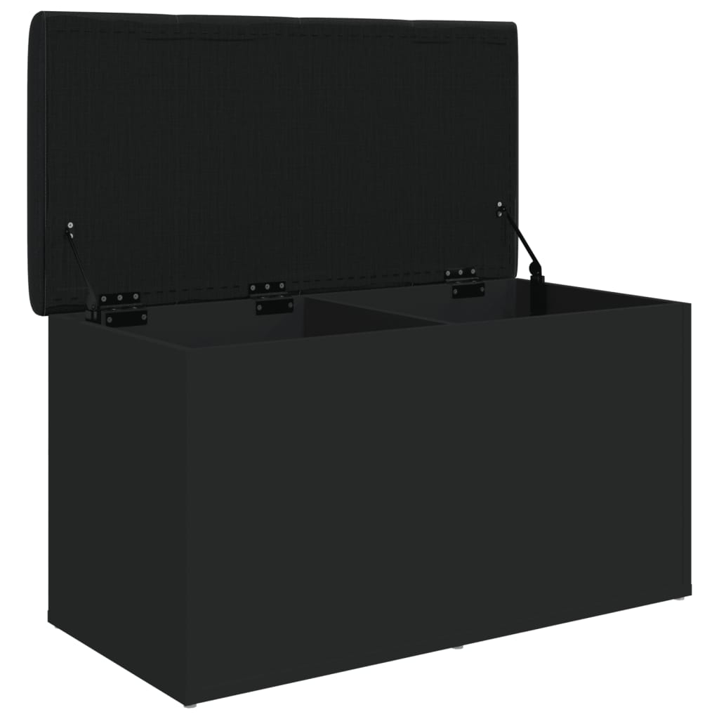 vidaXL Bancă de depozitare, negru, 82x42x45 cm, lemn prelucrat vidaXL Bancă de depozitare, negru, 82x42x45 cm, lemn prelucrat