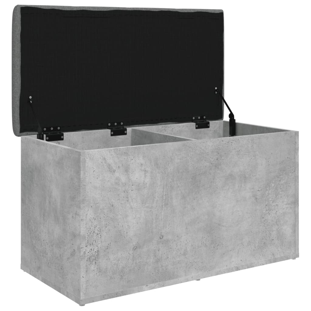 vidaXL Bancă de depozitare, gri beton, 82x42x45 cm, lemn prelucrat vidaXL Bancă de depozitare, gri beton, 82x42x45 cm, lemn prelucrat