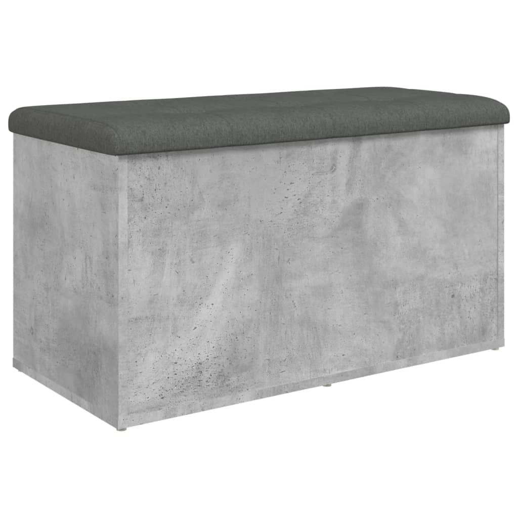 vidaXL Bancă de depozitare, gri beton, 82x42x45 cm, lemn prelucrat vidaXL Bancă de depozitare, gri beton, 82x42x45 cm, lemn prelucrat