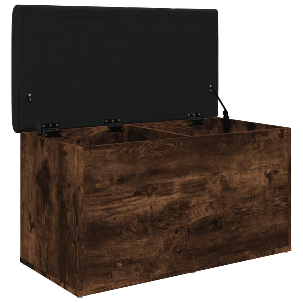 vidaXL Bancă de depozitare, stejar fumuriu, 82x42x45 cm lemn prelucrat vidaXL Bancă de depozitare, stejar fumuriu, 82x42x45 cm lemn prelucrat