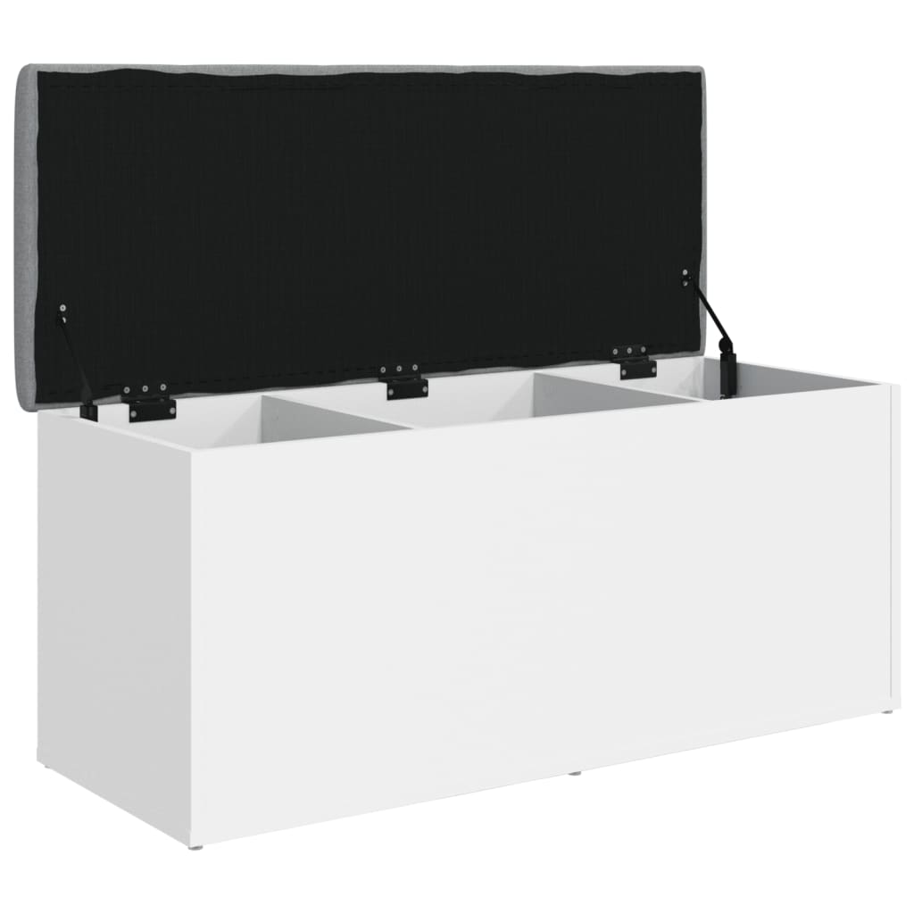 vidaXL Bancă de depozitare, alb , 102x42x45 cm, lemn prelucrat vidaXL Bancă de depozitare, alb , 102x42x45 cm, lemn prelucrat