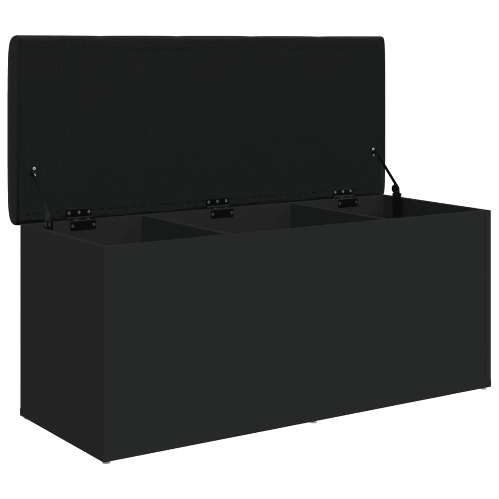 vidaXL Bancă de depozitare, negru, 102x42x45 cm, lemn prelucrat