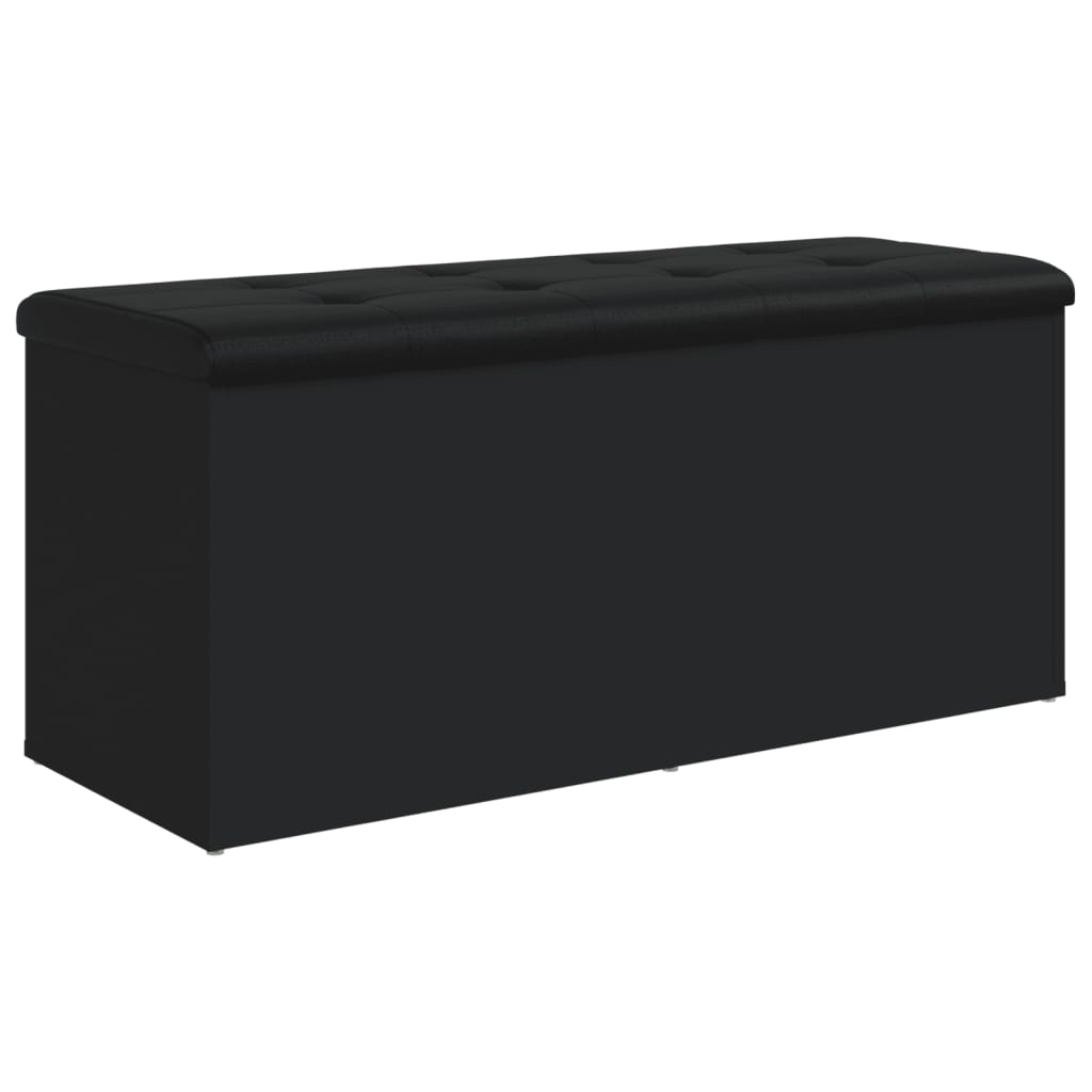 vidaXL Bancă de depozitare, negru, 102x42x45 cm, lemn prelucrat