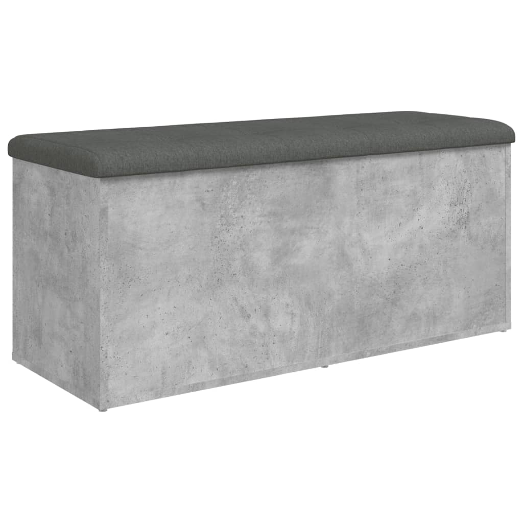 vidaXL Bancă de depozitare, gri beton, 102x42x45 cm, lemn prelucrat vidaXL Bancă de depozitare, gri beton, 102x42x45 cm, lemn prelucrat