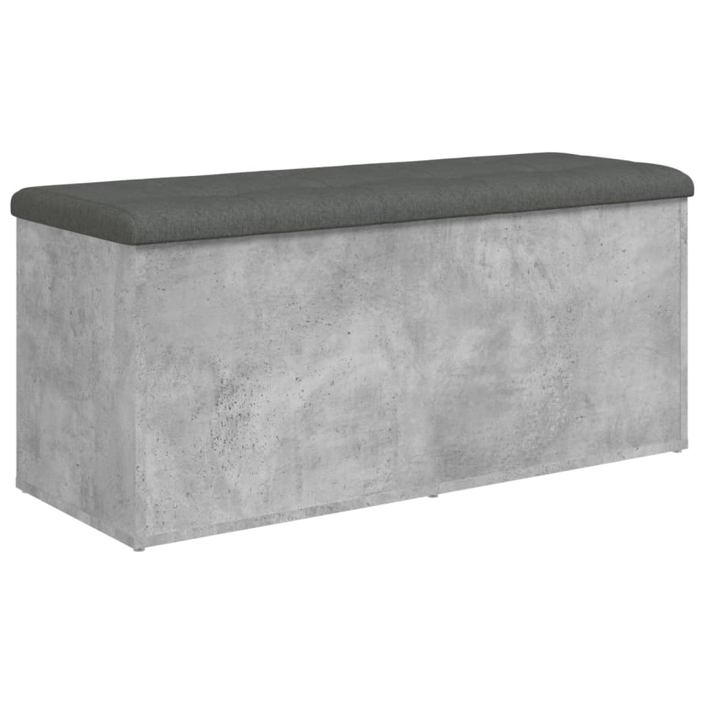 vidaXL Bancă de depozitare, gri beton, 102x42x45 cm, lemn prelucrat vidaXL Bancă de depozitare, gri beton, 102x42x45 cm, lemn prelucrat