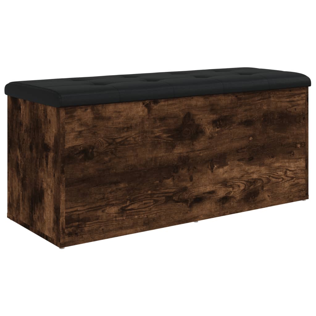 vidaXL Bancă de depozitare, stejar fumuriu, 102x42x45cm lemn prelucrat vidaXL Bancă de depozitare, stejar fumuriu, 102x42x45cm lemn prelucrat