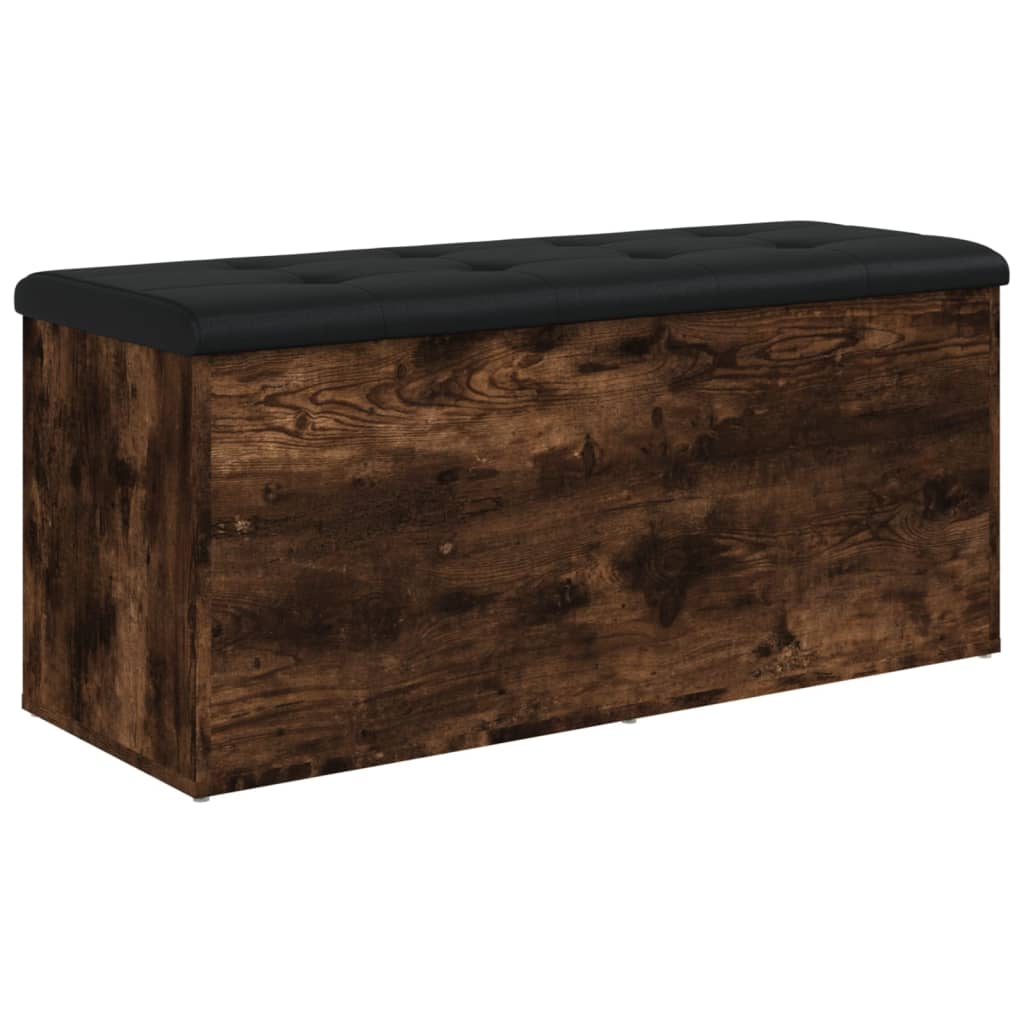 vidaXL Bancă de depozitare, stejar fumuriu, 102x42x45cm lemn prelucrat vidaXL Bancă de depozitare, stejar fumuriu, 102x42x45cm lemn prelucrat
