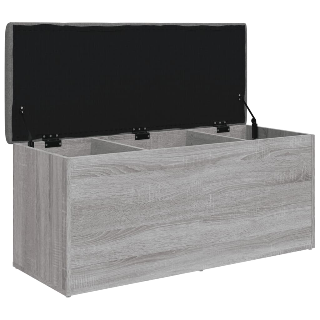 vidaXL Bancă de depozitare, gri sonoma, 102x42x45 cm, lemn prelucrat vidaXL Bancă de depozitare, gri sonoma, 102x42x45 cm, lemn prelucrat