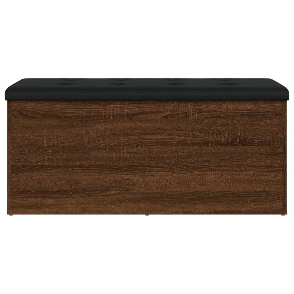 vidaXL Bancă de depozitare, stejar maro, 102x42x45 cm, lemn prelucrat vidaXL Bancă de depozitare, stejar maro, 102x42x45 cm, lemn prelucrat