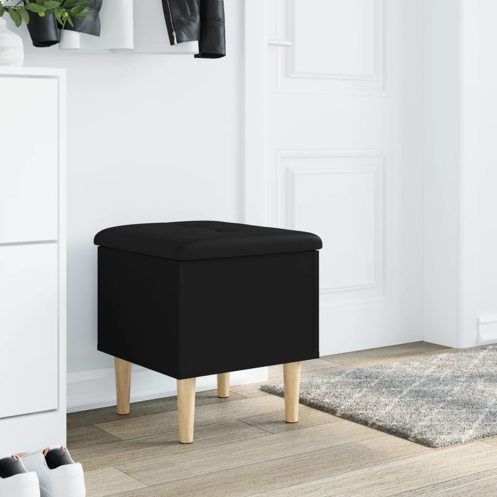 vidaXL Bancă de pantofi, negru, 42x42x46 cm, lemn prelucrat