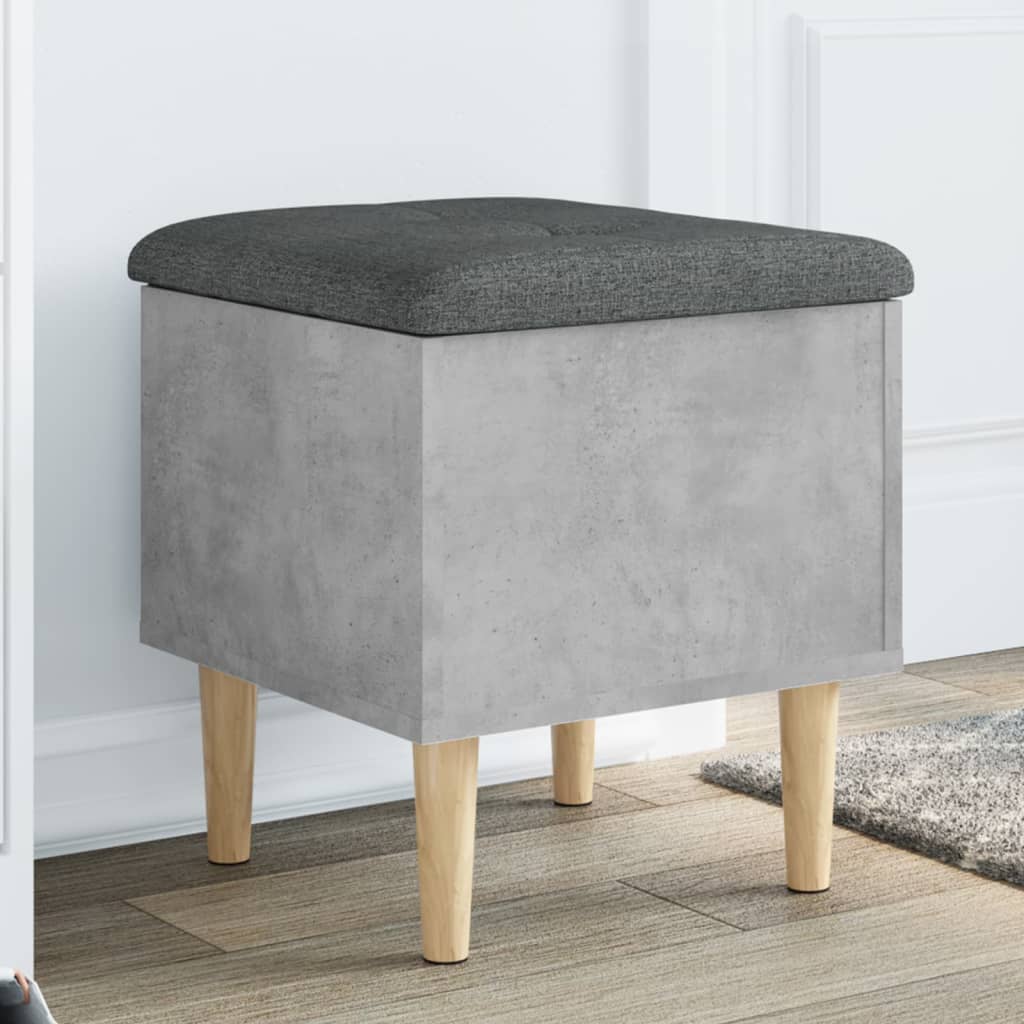 vidaXL Bancă de depozitare, gri beton, 42x42x46 cm, lemn prelucrat vidaXL Bancă de depozitare, gri beton, 42x42x46 cm, lemn prelucrat