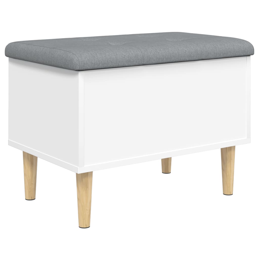 vidaXL Bancă de depozitare, alb, 62x42x46 cm, lemn prelucrat vidaXL Bancă de depozitare, alb, 62x42x46 cm, lemn prelucrat