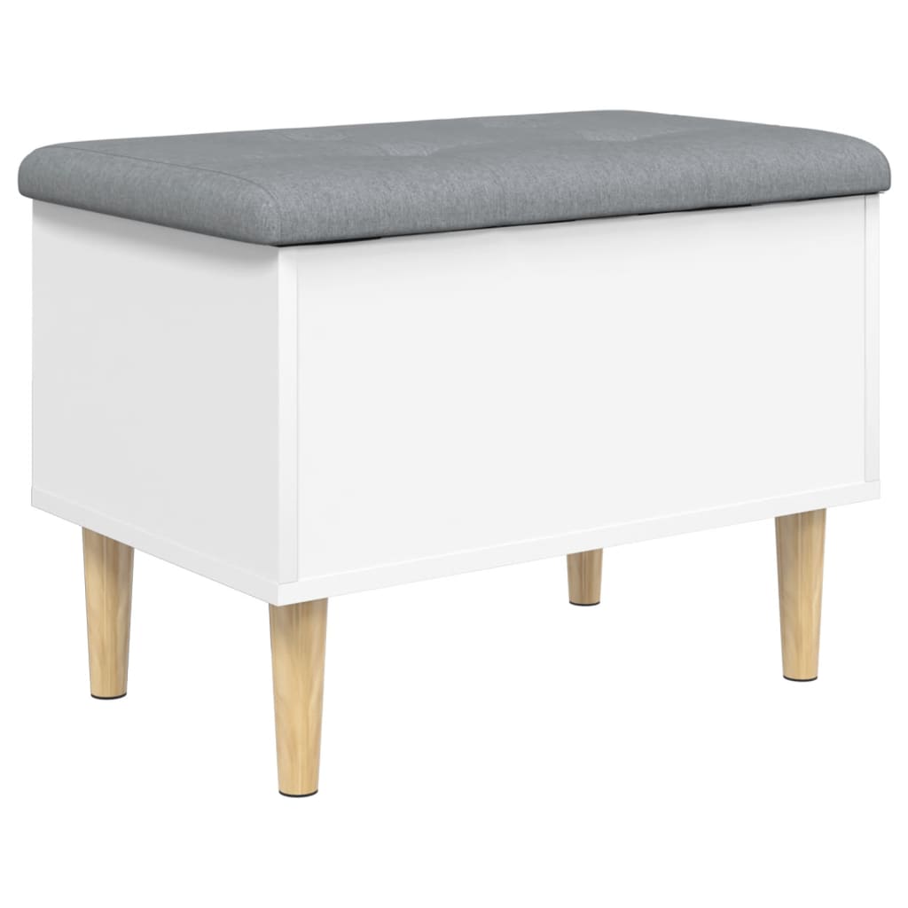 vidaXL Bancă de depozitare, alb, 62x42x46 cm, lemn prelucrat vidaXL Bancă de depozitare, alb, 62x42x46 cm, lemn prelucrat
