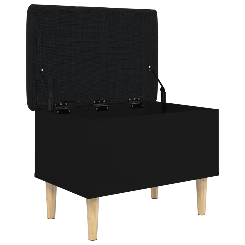 vidaXL Bancă de depozitare, negru, 62x42x46 cm, lemn prelucrat vidaXL Bancă de depozitare, negru, 62x42x46 cm, lemn prelucrat