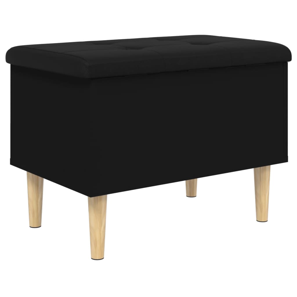 vidaXL Bancă de depozitare, negru, 62x42x46 cm, lemn prelucrat vidaXL Bancă de depozitare, negru, 62x42x46 cm, lemn prelucrat