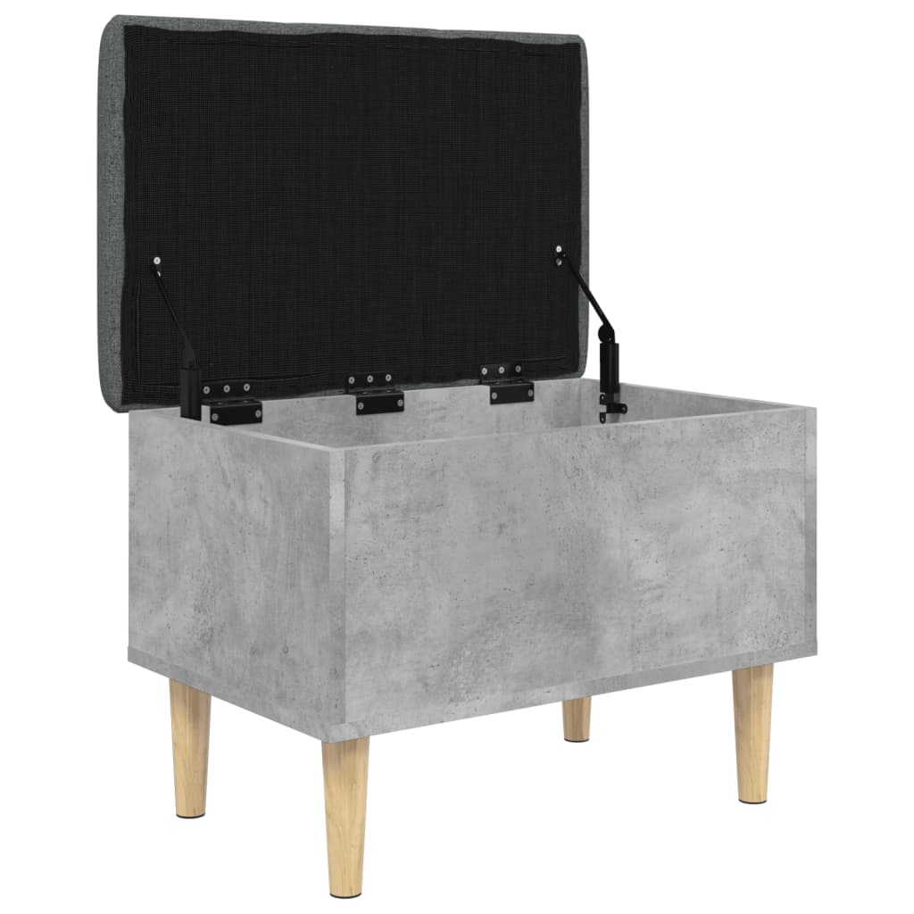 vidaXL Bancă de depozitare, gri beton, 62x42x46 cm, lemn prelucrat vidaXL Bancă de depozitare, gri beton, 62x42x46 cm, lemn prelucrat