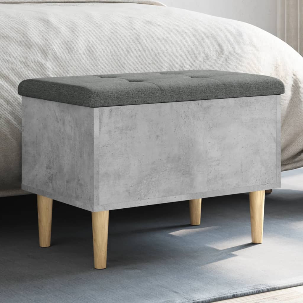 vidaXL Bancă de depozitare, gri beton, 62x42x46 cm, lemn prelucrat vidaXL Bancă de depozitare, gri beton, 62x42x46 cm, lemn prelucrat
