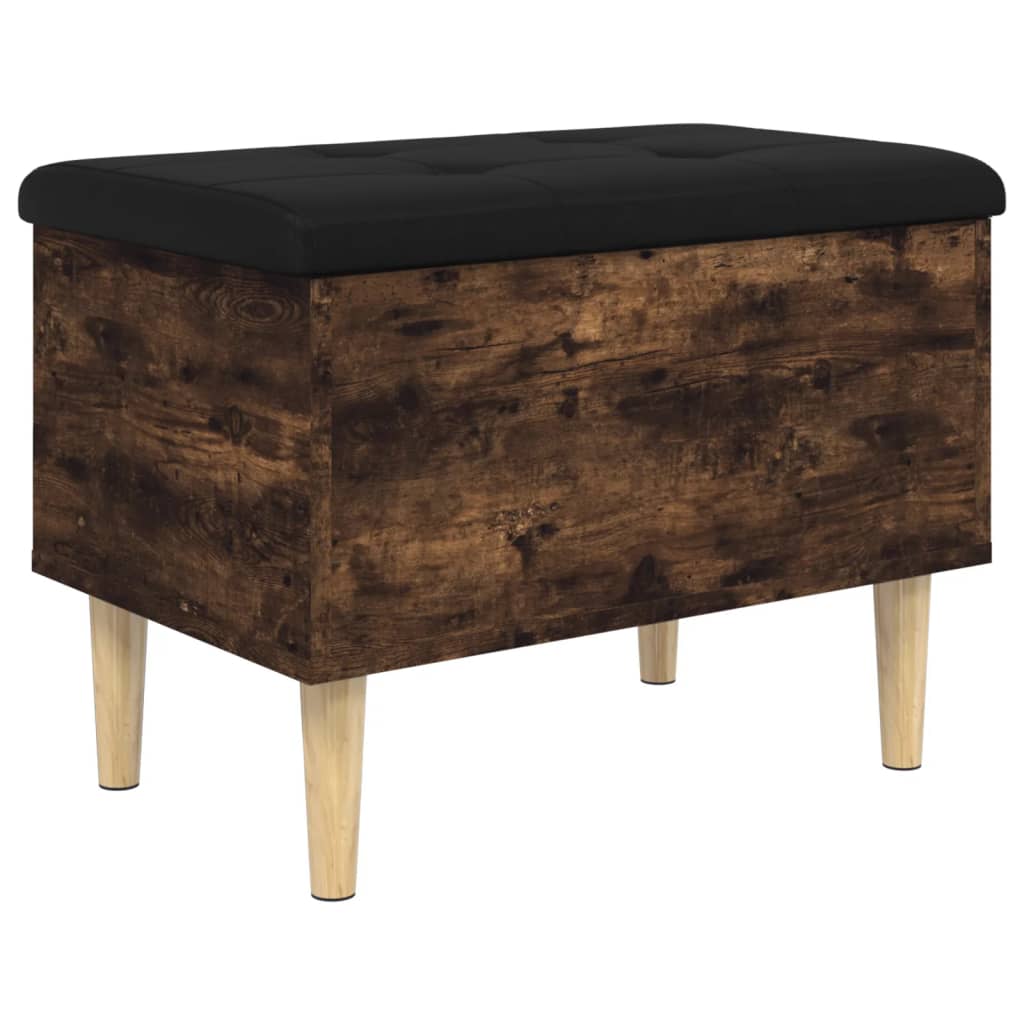 vidaXL Bancă de depozitare, stejar fumuriu, 62x42x46 cm lemn prelucrat vidaXL Bancă de depozitare, stejar fumuriu, 62x42x46 cm lemn prelucrat