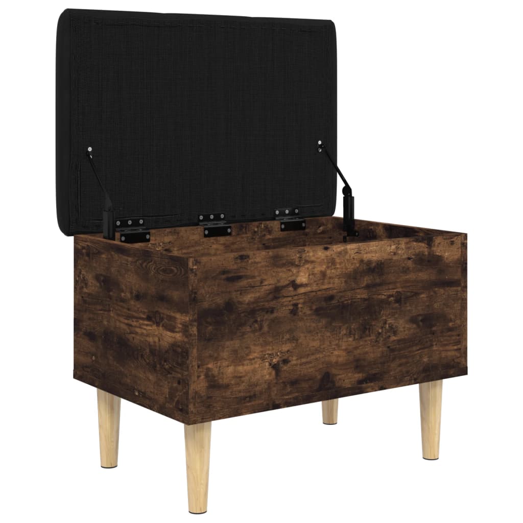 vidaXL Bancă de depozitare, stejar fumuriu, 62x42x46 cm lemn prelucrat vidaXL Bancă de depozitare, stejar fumuriu, 62x42x46 cm lemn prelucrat