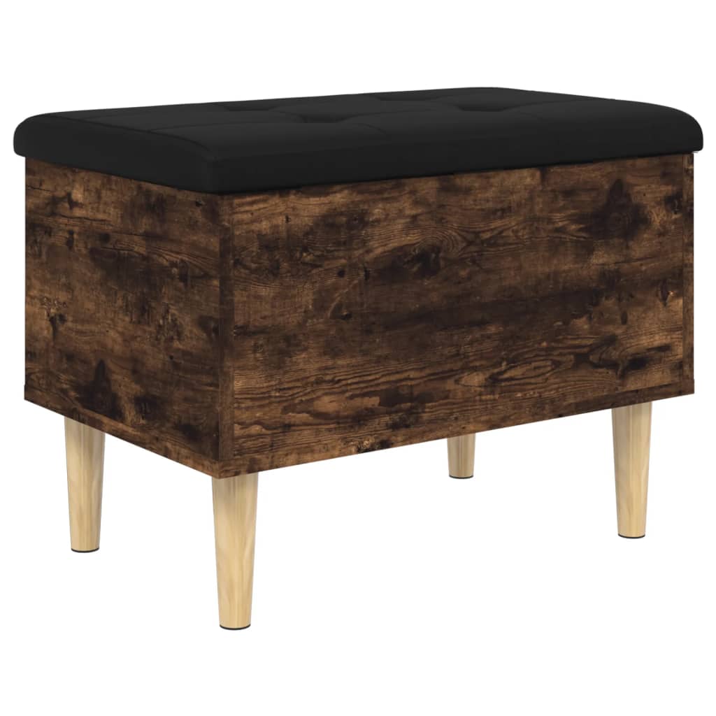 vidaXL Bancă de depozitare, stejar fumuriu, 62x42x46 cm lemn prelucrat vidaXL Bancă de depozitare, stejar fumuriu, 62x42x46 cm lemn prelucrat