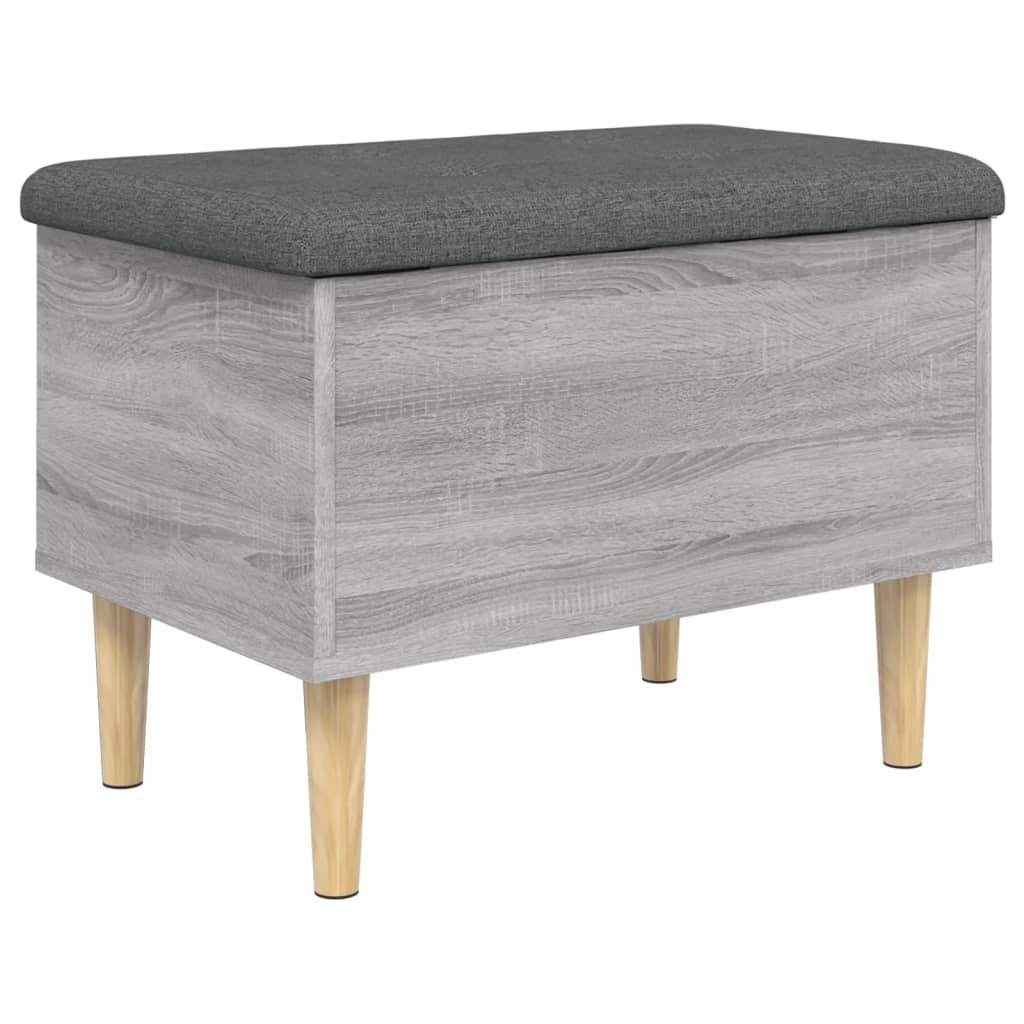 vidaXL Bancă de depozitare, gri sonoma, 62x42x46 cm, lemn prelucrat vidaXL Bancă de depozitare, gri sonoma, 62x42x46 cm, lemn prelucrat