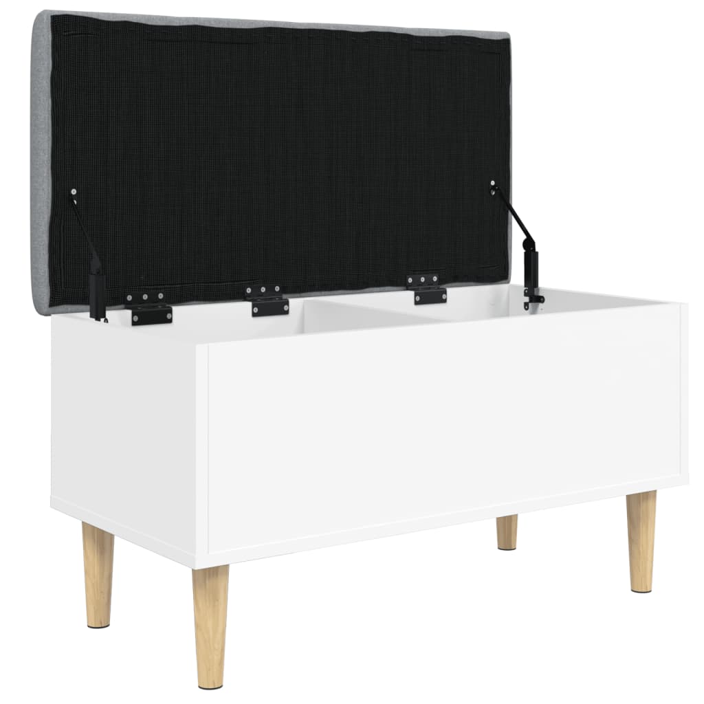 vidaXL Bancă de depozitare, alb, 82x42x46 cm, lemn prelucrat vidaXL Bancă de depozitare, alb, 82x42x46 cm, lemn prelucrat