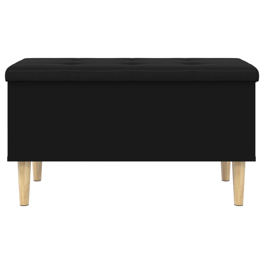 vidaXL Bancă de depozitare, negru, 82x42x46 cm, lemn prelucrat vidaXL Bancă de depozitare, negru, 82x42x46 cm, lemn prelucrat