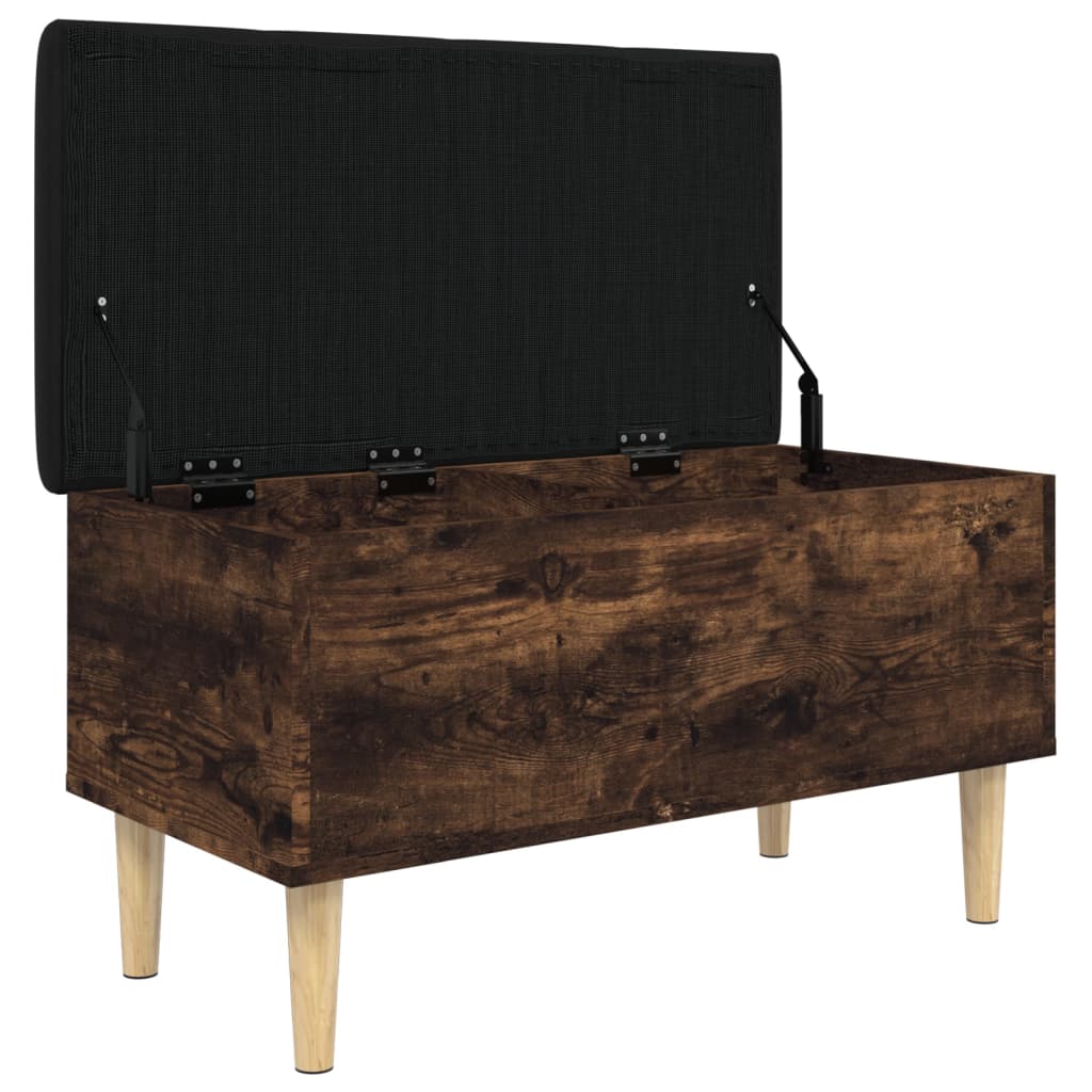 vidaXL Bancă de depozitare, stejar fumuriu, 82x42x46 cm lemn prelucrat vidaXL Bancă de depozitare, stejar fumuriu, 82x42x46 cm lemn prelucrat