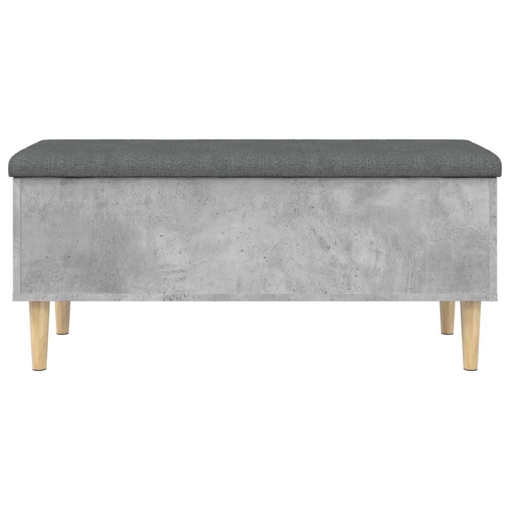 vidaXL Bancă de depozitare, gri beton, 102x42x46 cm, lemn prelucrat vidaXL Bancă de depozitare, gri beton, 102x42x46 cm, lemn prelucrat