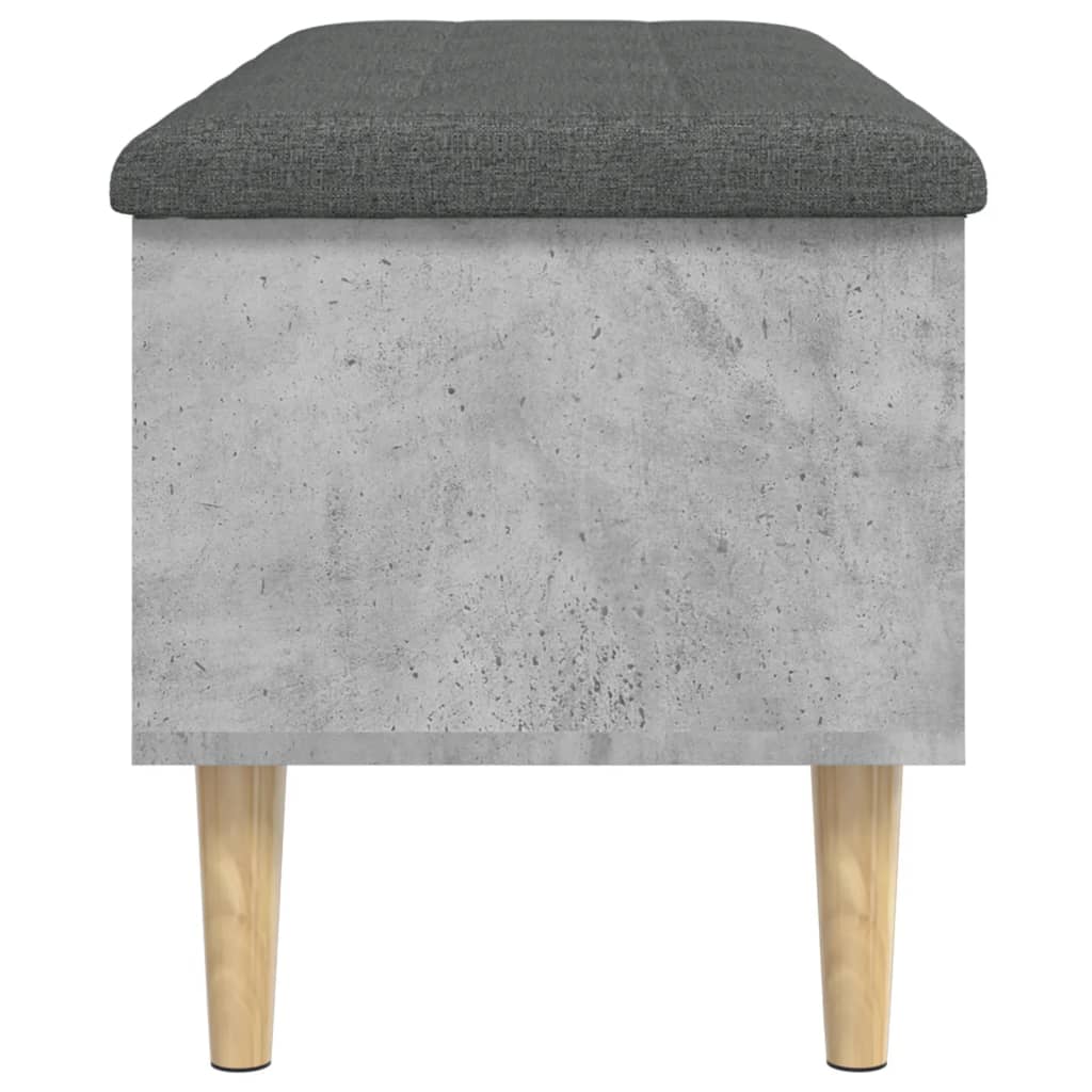 vidaXL Bancă de depozitare, gri beton, 102x42x46 cm, lemn prelucrat vidaXL Bancă de depozitare, gri beton, 102x42x46 cm, lemn prelucrat