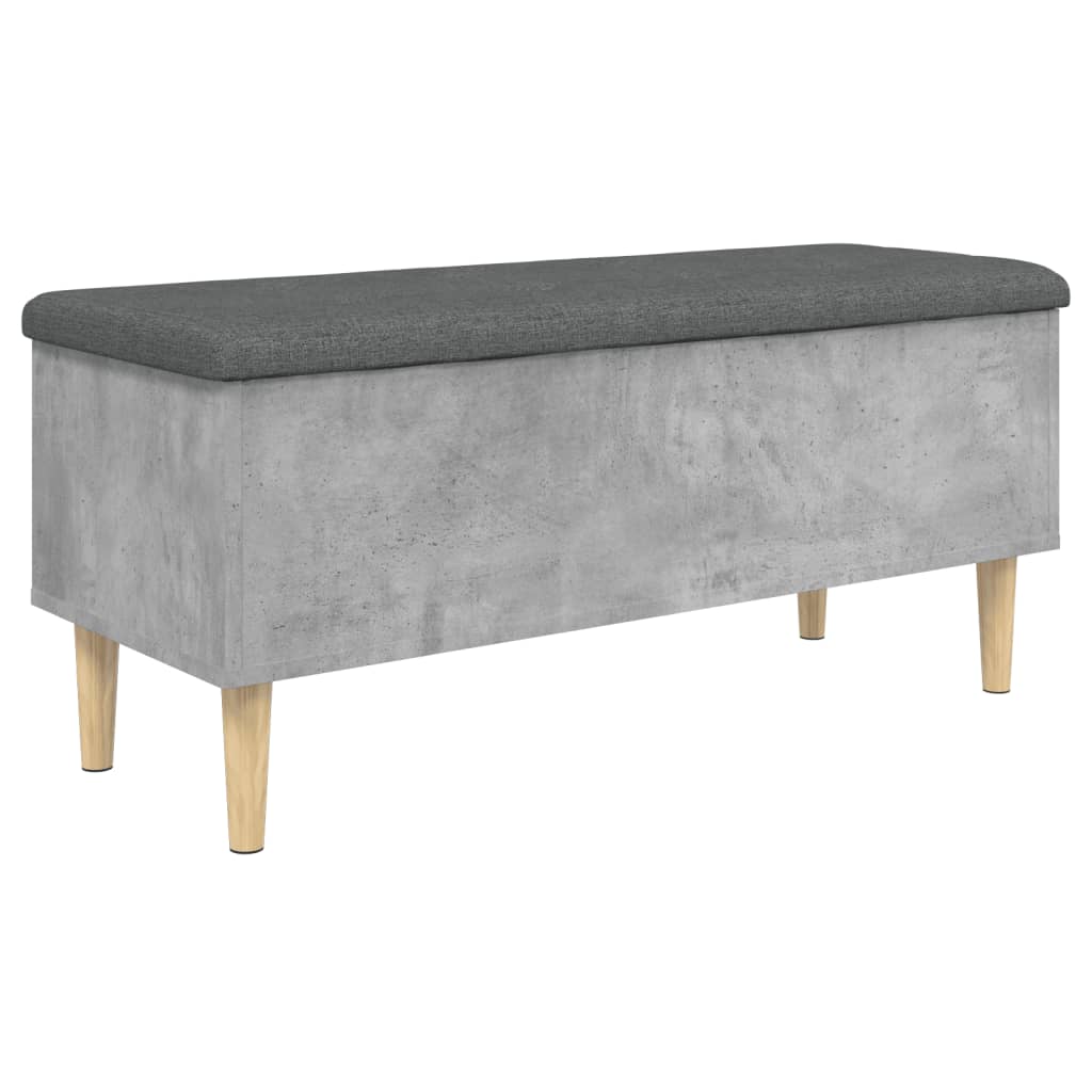 vidaXL Bancă de depozitare, gri beton, 102x42x46 cm, lemn prelucrat vidaXL Bancă de depozitare, gri beton, 102x42x46 cm, lemn prelucrat