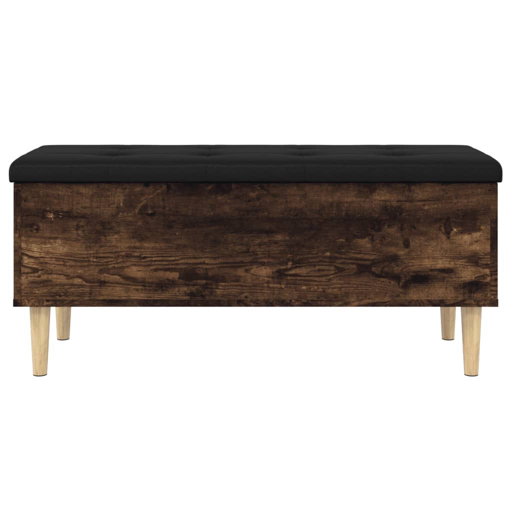 vidaXL Bancă de depozitare, stejar fumuriu, 102x42x46cm lemn prelucrat vidaXL Bancă de depozitare, stejar fumuriu, 102x42x46cm lemn prelucrat