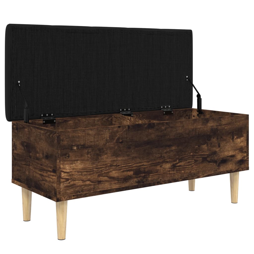 vidaXL Bancă de depozitare, stejar fumuriu, 102x42x46cm lemn prelucrat vidaXL Bancă de depozitare, stejar fumuriu, 102x42x46cm lemn prelucrat