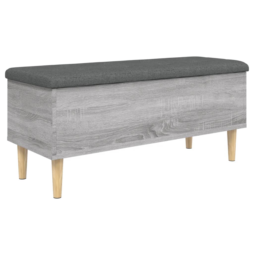 vidaXL Bancă de depozitare, gri sonoma, 102x42x46 cm, lemn prelucrat vidaXL Bancă de depozitare, gri sonoma, 102x42x46 cm, lemn prelucrat