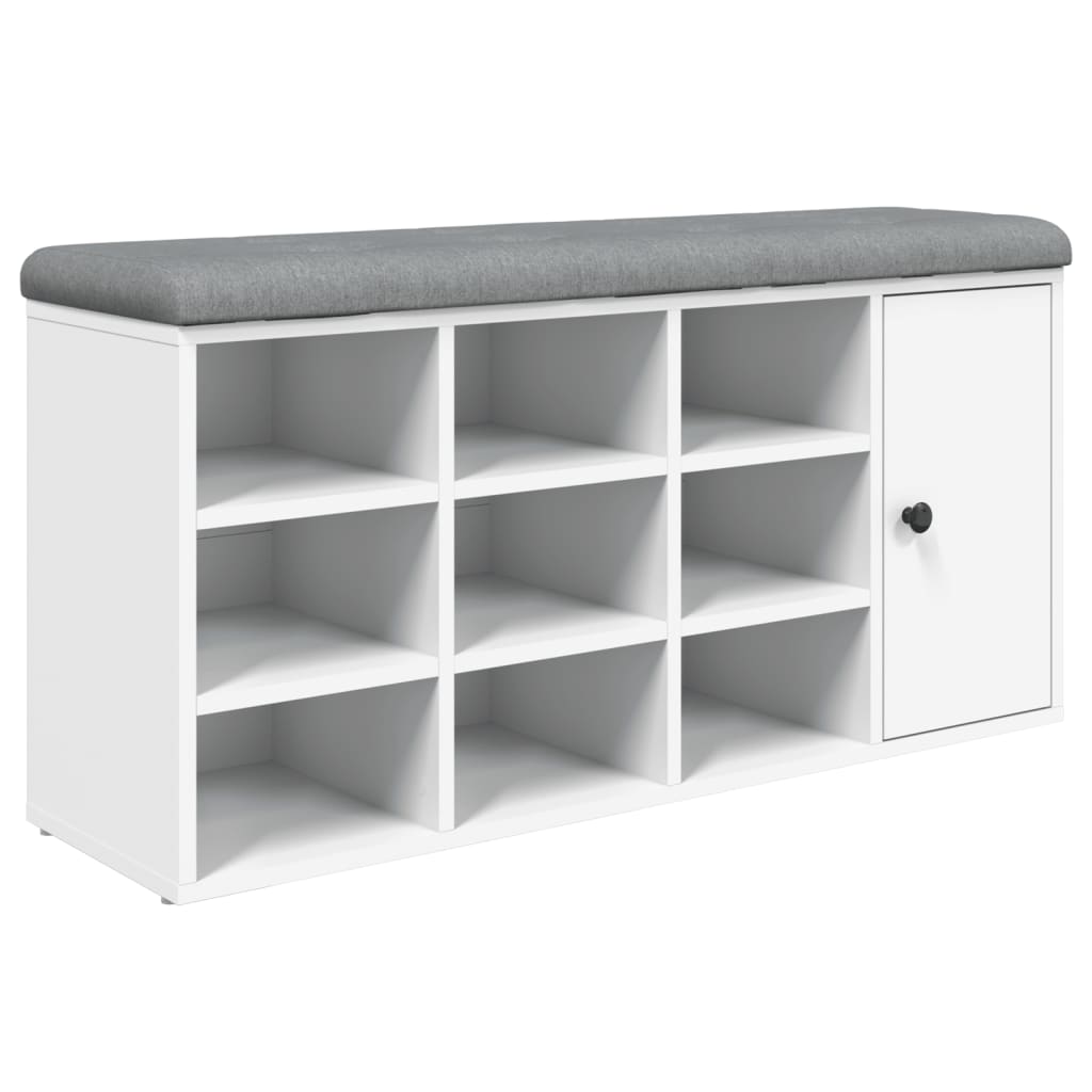 vidaXL Bancă de pantofi, alb, 102x32x50 cm, lemn prelucrat vidaXL Bancă de pantofi, alb, 102x32x50 cm, lemn prelucrat