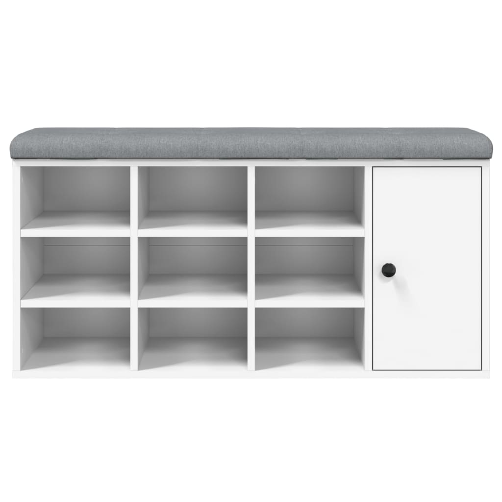 vidaXL Bancă de pantofi, alb, 102x32x50 cm, lemn prelucrat vidaXL Bancă de pantofi, alb, 102x32x50 cm, lemn prelucrat