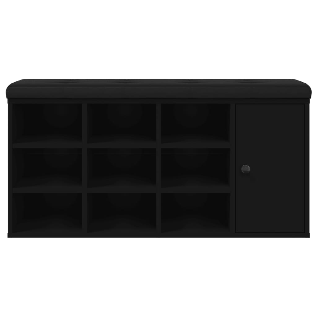 vidaXL Bancă de pantofi, negru, 102x32x50 cm, lemn prelucrat vidaXL Bancă de pantofi, negru, 102x32x50 cm, lemn prelucrat