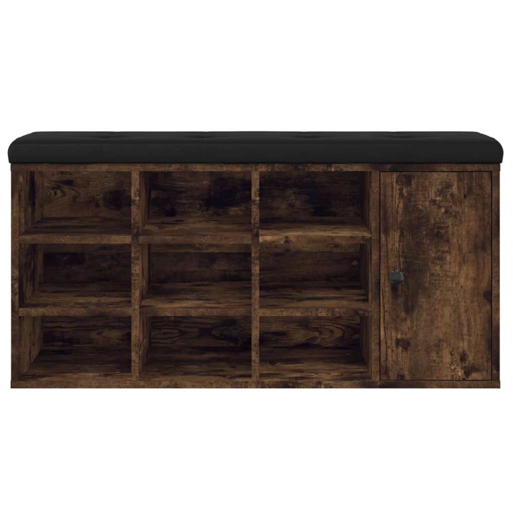 vidaXL Bancă de pantofi, stejar fumuriu, 102x32x50 cm, lemn prelucrat