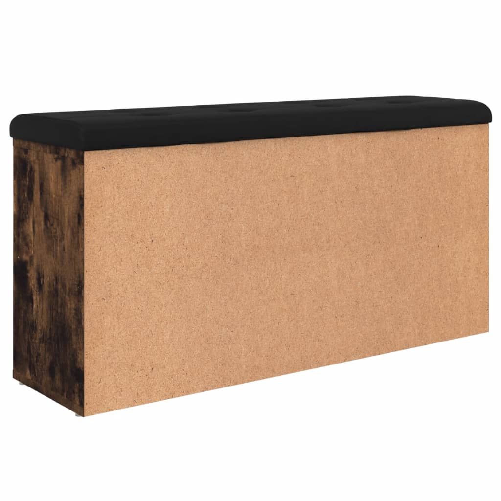 vidaXL Bancă de pantofi, stejar fumuriu, 102x32x50 cm, lemn prelucrat