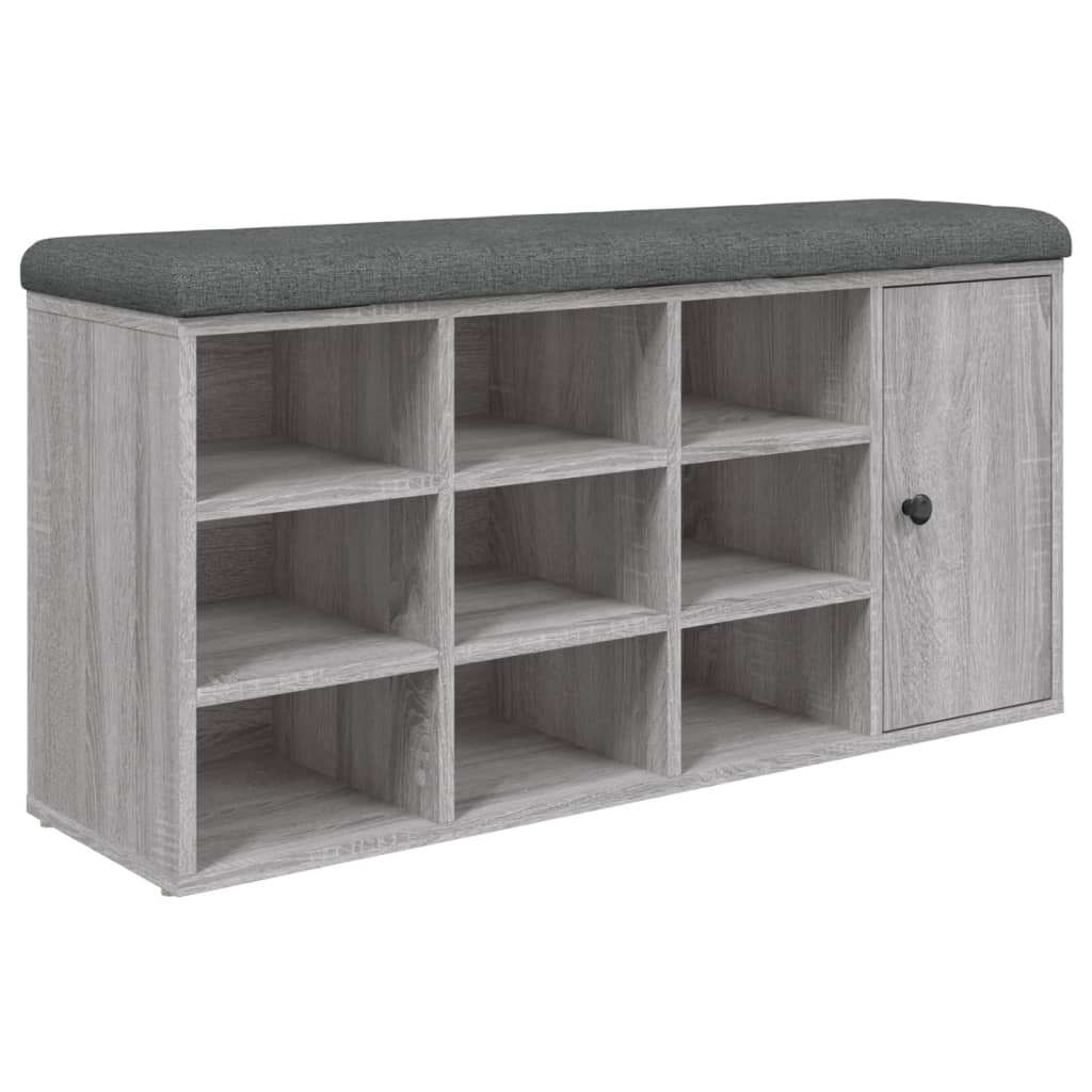 vidaXL Bancă de pantofi, gri sonoma, 102x32x50 cm, lemn prelucrat vidaXL Bancă de pantofi, gri sonoma, 102x32x50 cm, lemn prelucrat