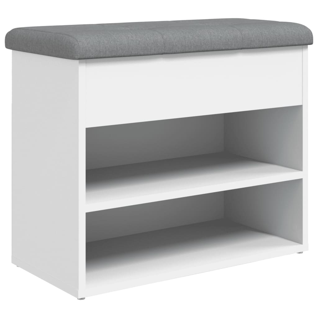 vidaXL Bancă de pantofi, alb, 62x32x50 cm, lemn prelucrat vidaXL Bancă de pantofi, alb, 62x32x50 cm, lemn prelucrat