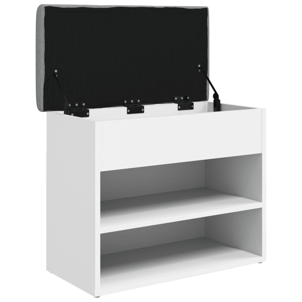 vidaXL Bancă de pantofi, alb, 62x32x50 cm, lemn prelucrat vidaXL Bancă de pantofi, alb, 62x32x50 cm, lemn prelucrat