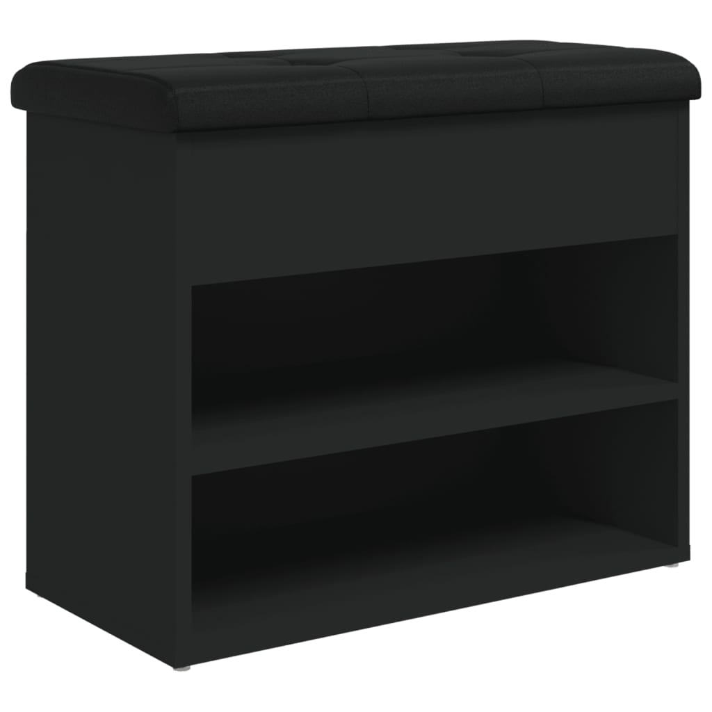 vidaXL Bancă de pantofi, negru, 62x32x50 cm, lemn prelucrat