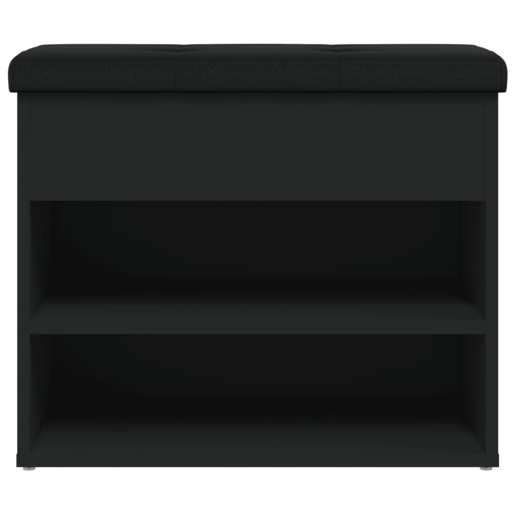 vidaXL Bancă de pantofi, negru, 62x32x50 cm, lemn prelucrat