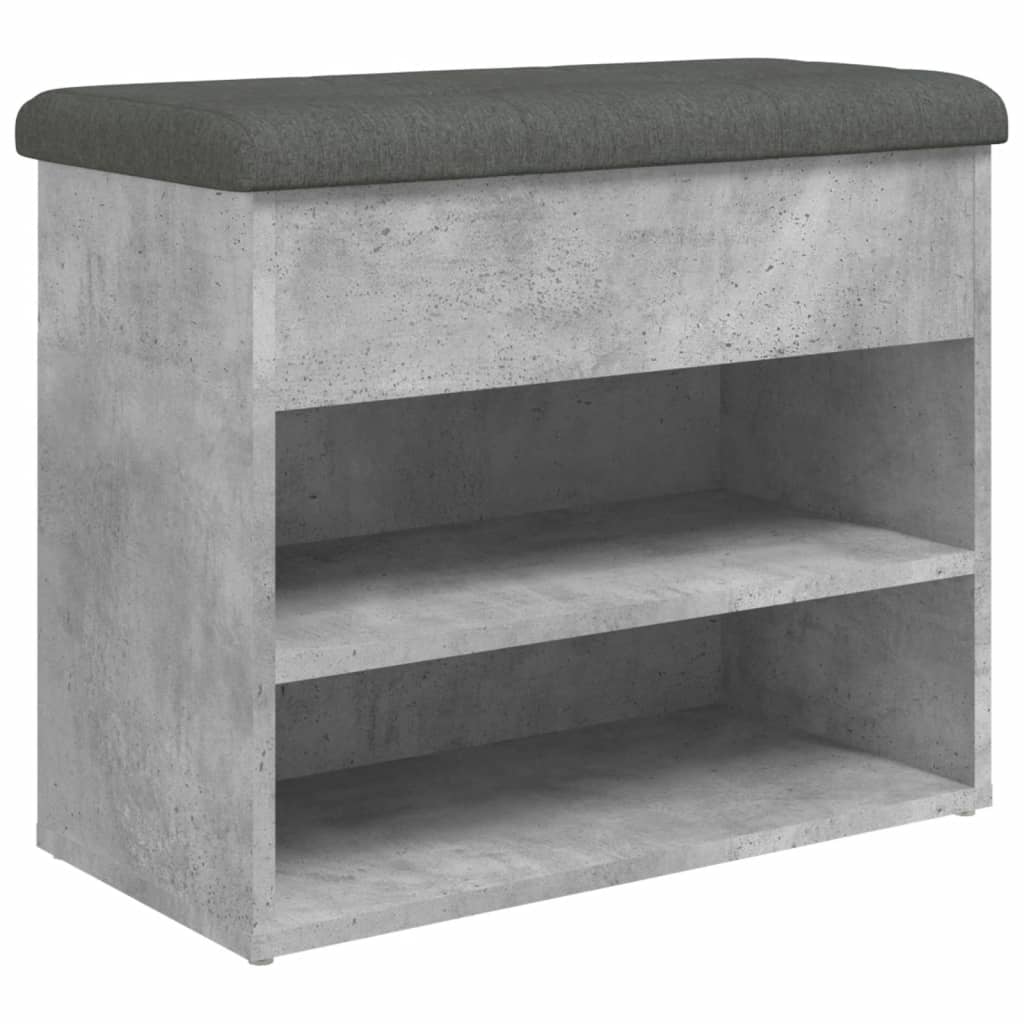 vidaXL Bancă de pantofi, gri beton, 62x32x50 cm, lemn prelucrat