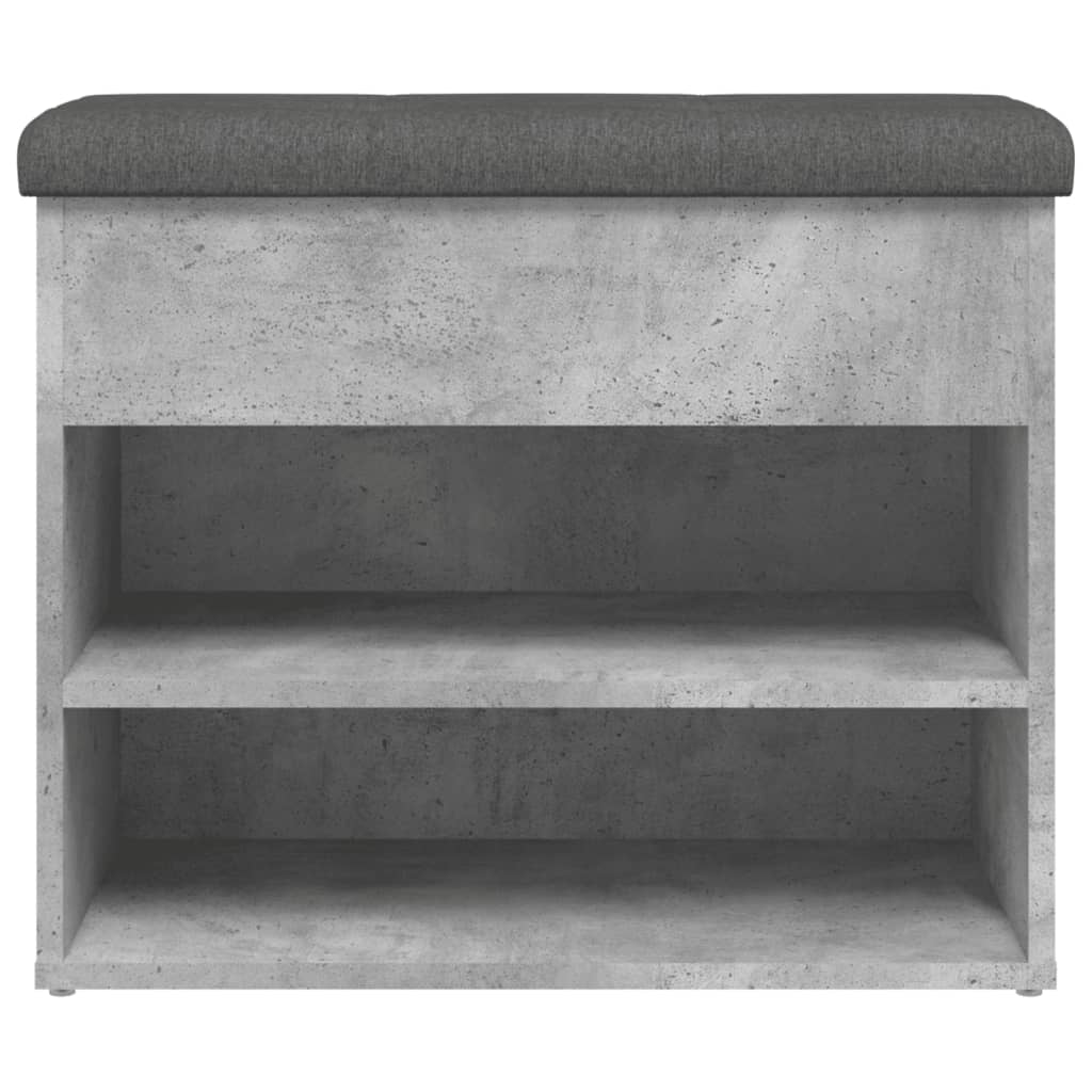 vidaXL Bancă de pantofi, gri beton, 62x32x50 cm, lemn prelucrat