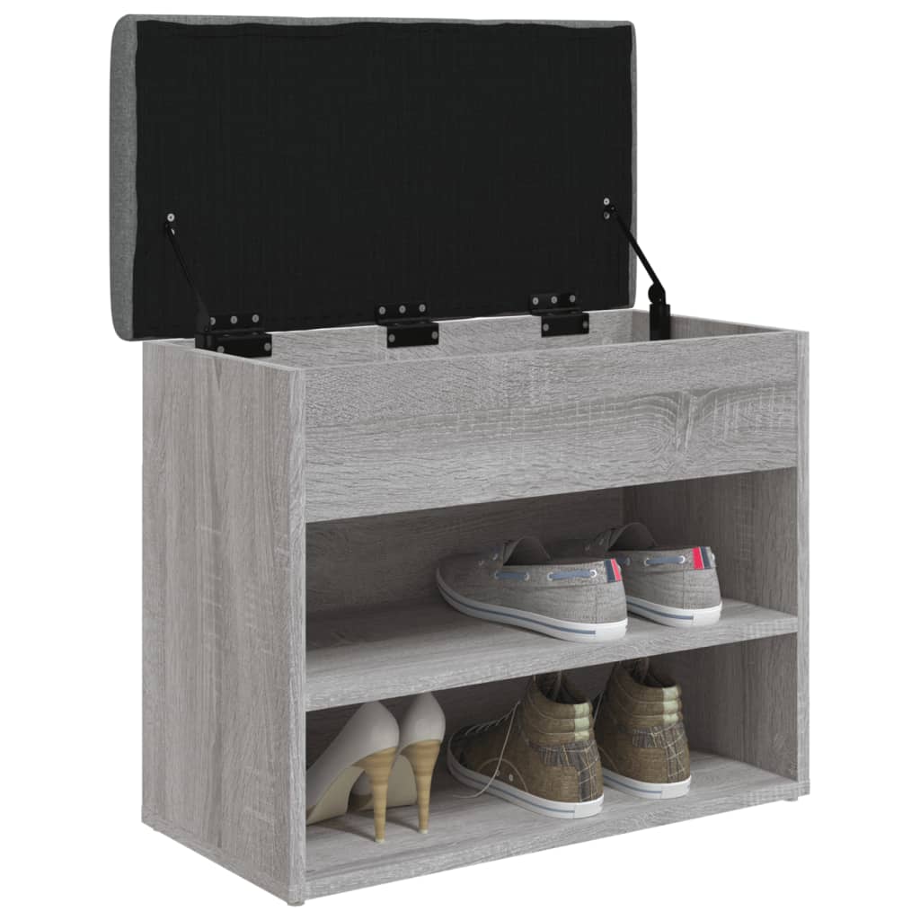 vidaXL Bancă de pantofi, gri sonoma, 62x32x50 cm, lemn prelucrat vidaXL Bancă de pantofi, gri sonoma, 62x32x50 cm, lemn prelucrat
