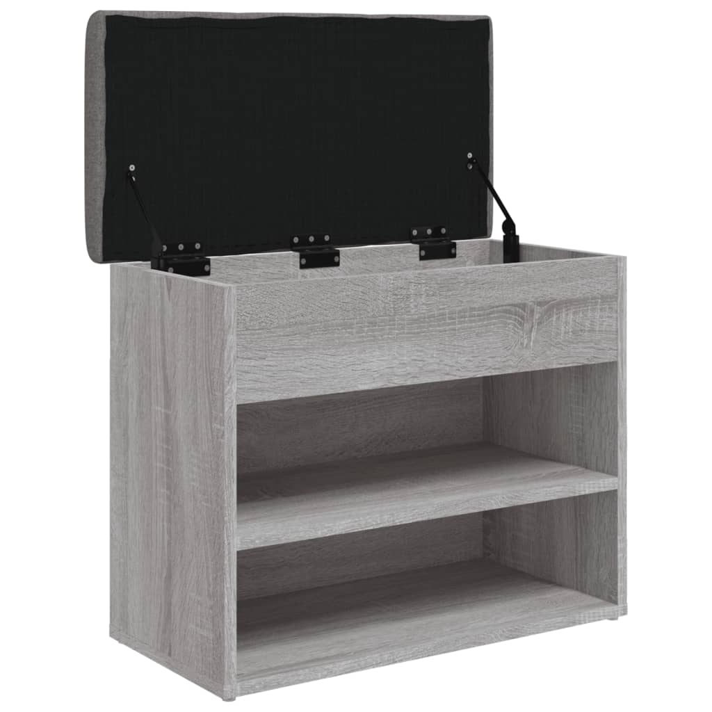 vidaXL Bancă de pantofi, gri sonoma, 62x32x50 cm, lemn prelucrat vidaXL Bancă de pantofi, gri sonoma, 62x32x50 cm, lemn prelucrat