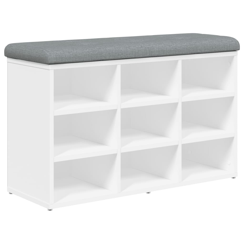 vidaXL Bancă de pantofi, alb, 82x32x50 cm, lemn prelucrat vidaXL Bancă de pantofi, alb, 82x32x50 cm, lemn prelucrat