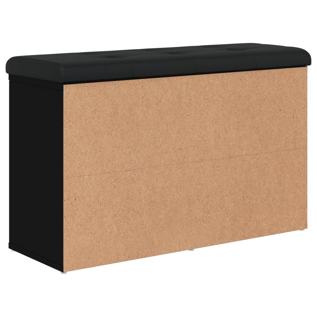 vidaXL Bancă de pantofi, negru, 82x32x50 cm, lemn prelucrat